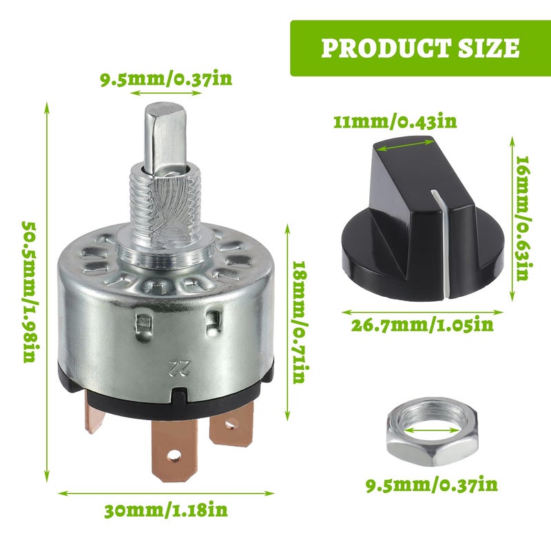 EPLZON 12A 250V/16A 125V Rotary Switch 4Position 3Speed Fan Heater Speed Selector Switch with Knob and terminals - Image 2